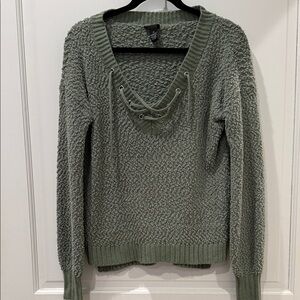 Rue21 Textured Olive V-Neck Sweater